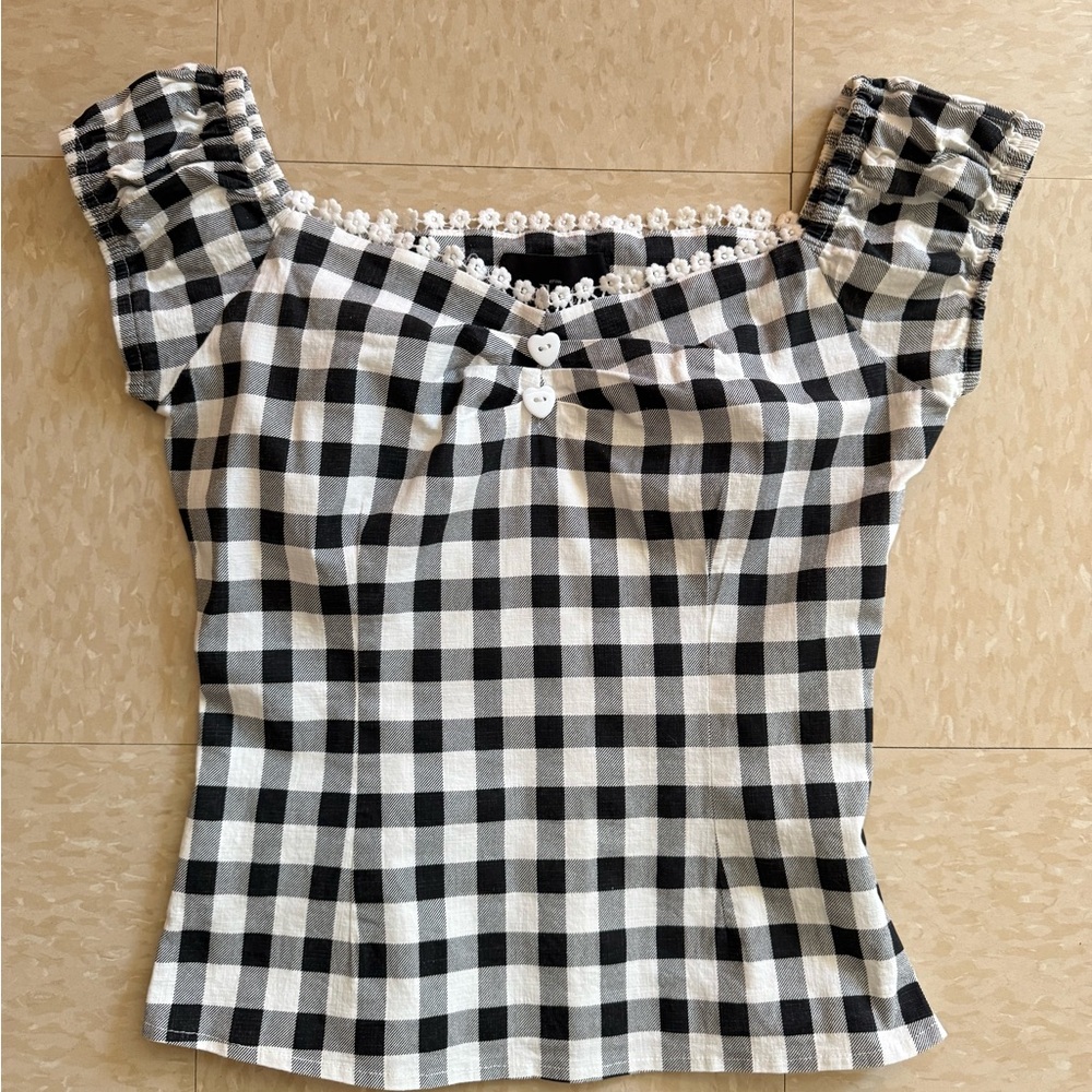 Collectif Dolores Gingham Check Top